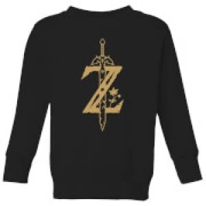 Image of Nintendo Legend Of Zelda Master Sword Kid's Sweatshirt - Black - 11-12 Years