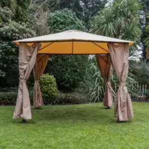 image of Katie Blake Eden 2.5m x 2.5m Gazebo With Curtains - Taupe