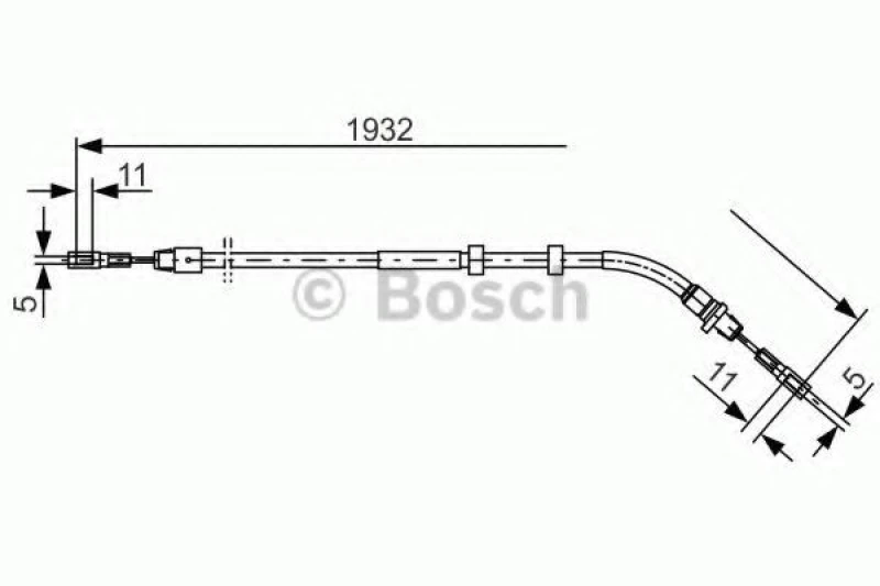 Image of Handbrake cable Bosch 1 987 477 904