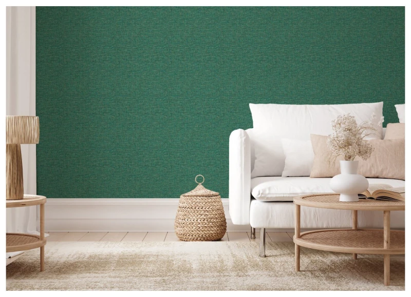 Image of Esselle Home Esselle Home Weave Emerald Green and Gold Wallpaper