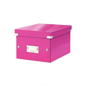 image of WOW Click & Store Small Storage Box with Label Holder Pink