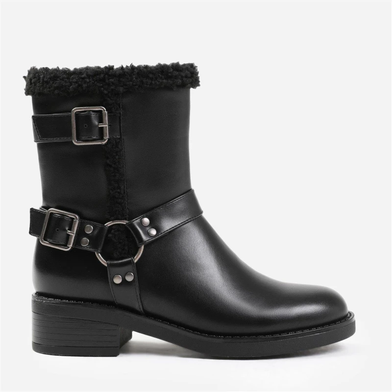 Image of Where's That From 'Olivia' Ankle Boot With Buckle Detailing Black