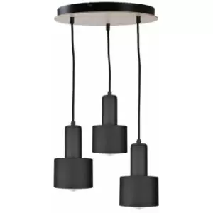 Keter Luce Cluster Pendant Ceiling Light Black, Wood, 30cm, 3x E27