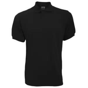 image of B&C Safran Mens Polo Shirt / Mens Short Sleeve Polo Shirts (L) (Black)