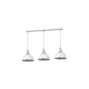 Image of Polo White Bar Pendant Ceiling Light 3x E27