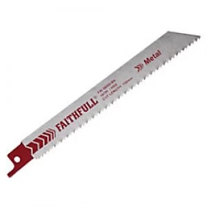 Image of Faithfull Sabre Saw Blade for Metal S922BF 150 mm x 15 TPI Pack of 5