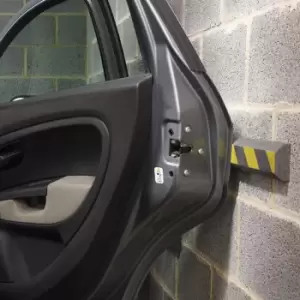 Image of Foam garage wall protector - self-adhesive (pack of 2) - 150 x 1000 x 10, yellow & black