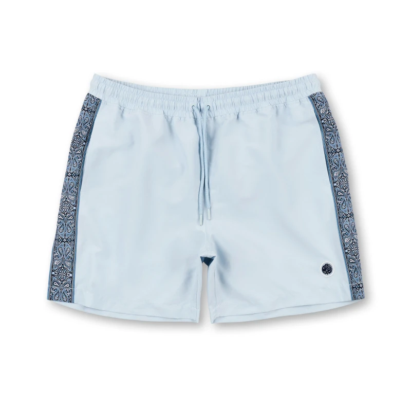 Image of Pretty Green Mens Eclipse Paisley Swim Shorts Light Blue male Small