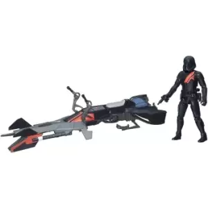 image of Star Wars - Elite Speeder Bike With Stormtrooper in Black Armour