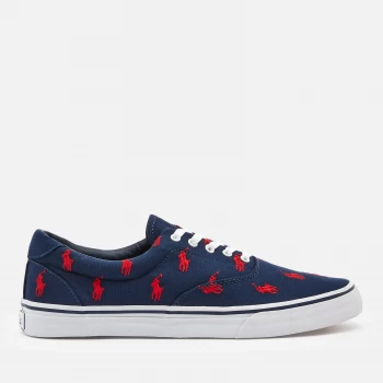 Image of Polo Ralph Lauren Mens Thorton Sustainable Trainers - Newport Navy/Red - UK 8