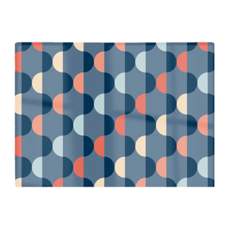 Image of Warren Reed Designer Geometric Pattern Glass Chopping Board