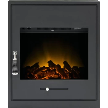 image of Adam - Oslo Electric Inset Stove in Black with Remote Control