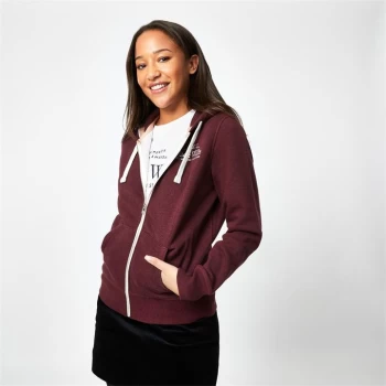 image of Jack Wills Susan Embroidered Zip Hoodie - Damson