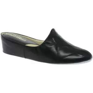 Image of Relax Slippers Dulcie Leather Ladies Slippers womens Clogs (Shoes) in Black