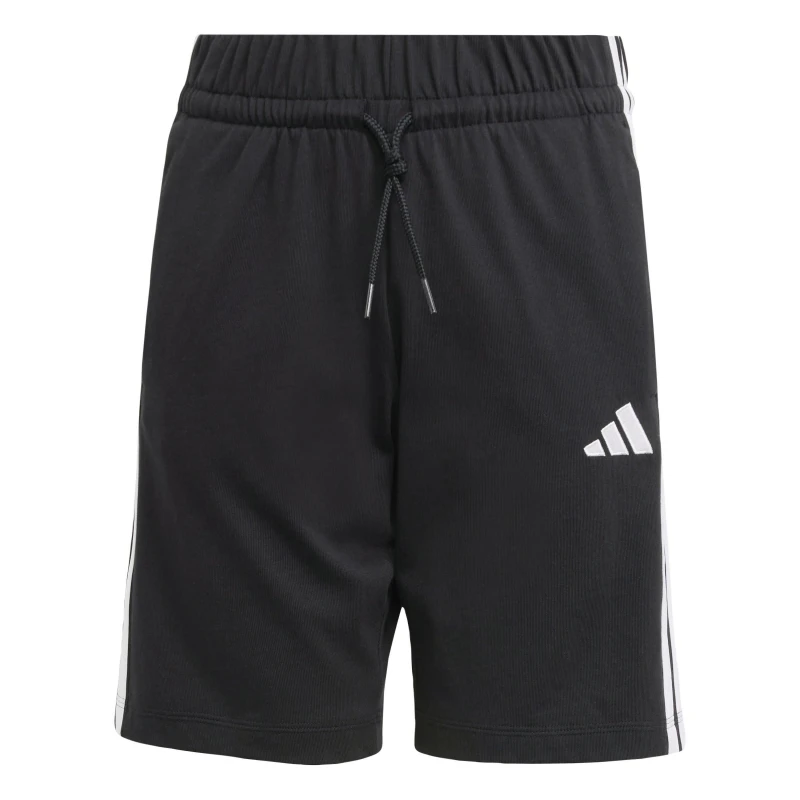 Image of adidas Essentials 3 Stripe Jersey Short Juniors Black/White male 15-16 Years