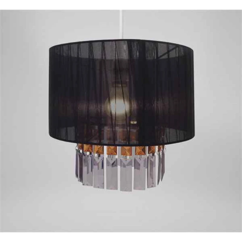 Image of Country Club Country Club Easyfit Light Decoration - Ribbon & Gems in Black Size: 30cm diameter x 21cm high Black 30cm diameter x 21cm high Unisex 5