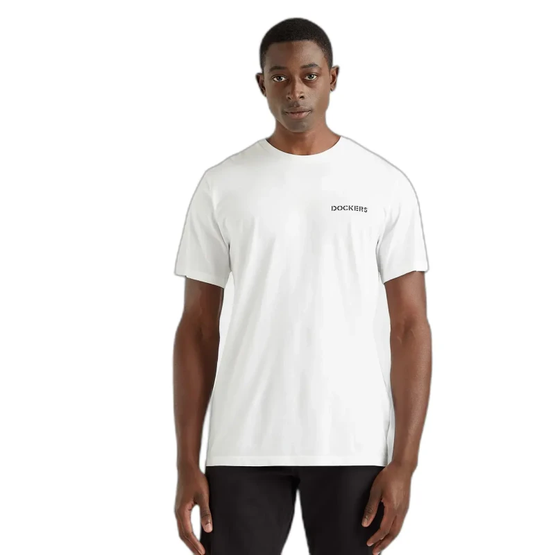 Image of Dockers Crew Neck T-Shirt White Men S;M