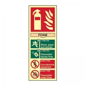 Image of Fire Extinguisher Foam’ Sign; 1.3mm Rigid Self Adhesive