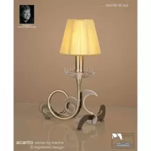 image of Acanto Table Lamp 1 E14 Bulb, Antique Brass with Amber Cream Shade