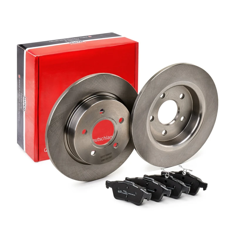 Image of MAPCO 47645 Brake disc and pads set Rear Axle, Brake Disc Type: solid, with anti-squeak plate Brake Set,disc brakes (3405)
