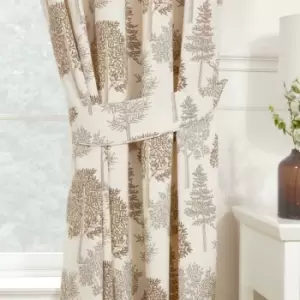 Image of Sundour Coppice Light Filtering Pencil Pleat Curtains Beige 66x90 Fully Lined Ready Made Curtain Pair - Beige