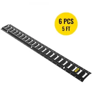Image of VEVOR E-Track Tie-Down Rail, 6PCS 5-FT Steel Rails w/ Standard 1"x2.5" Slots, Compatible with O and D Rings & Tie-Offs and Ratchet Straps & Hooked Cha