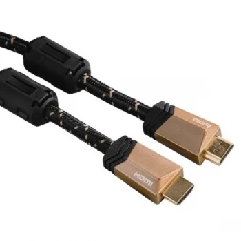 image of Hama Premium HDMI Cable with Ethernet, plug - plug, ferrite, metal, 3.0 m