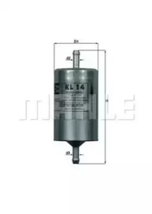 image of Fuel Filter KL14 72011633 by MAHLE Original