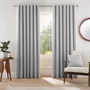 Image of Helena Springfield Eden Silver Eyelet Curtains Silver