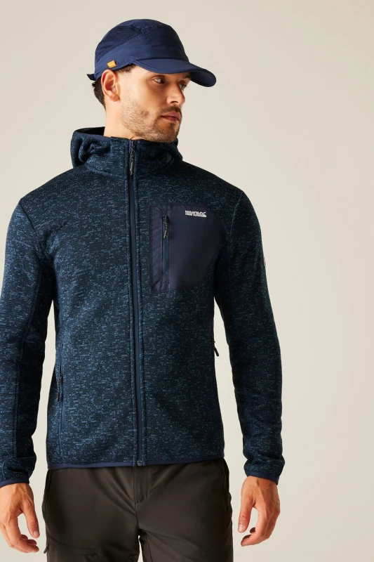 Image of Regatta Regatta Men Newhill Stretch Insulated Hooded Fleece in Blue Size: 2X-large Blue XXL Male 5063516218838