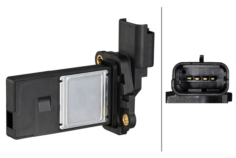 Image of HELLA Mass air flow sensor HELLA 8ET 358 095-211