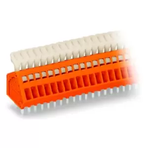 Image of Wago 233-512 12 Pole 6A 2.54mm Push Button PCB Terminal Block Orange