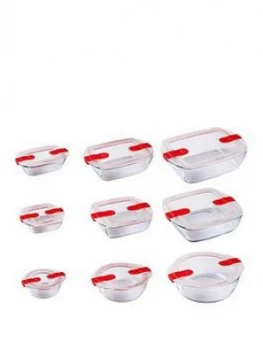 image of Pyrex 9 Piece Round, Square And Rectangular Dish Set