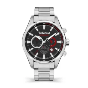 image of Timberland Aldridge Silver Stainless Steel Bracelet Watch Black Dial