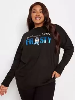 image of Yours Frosty Sweatshirt, Black, Size 16, Women