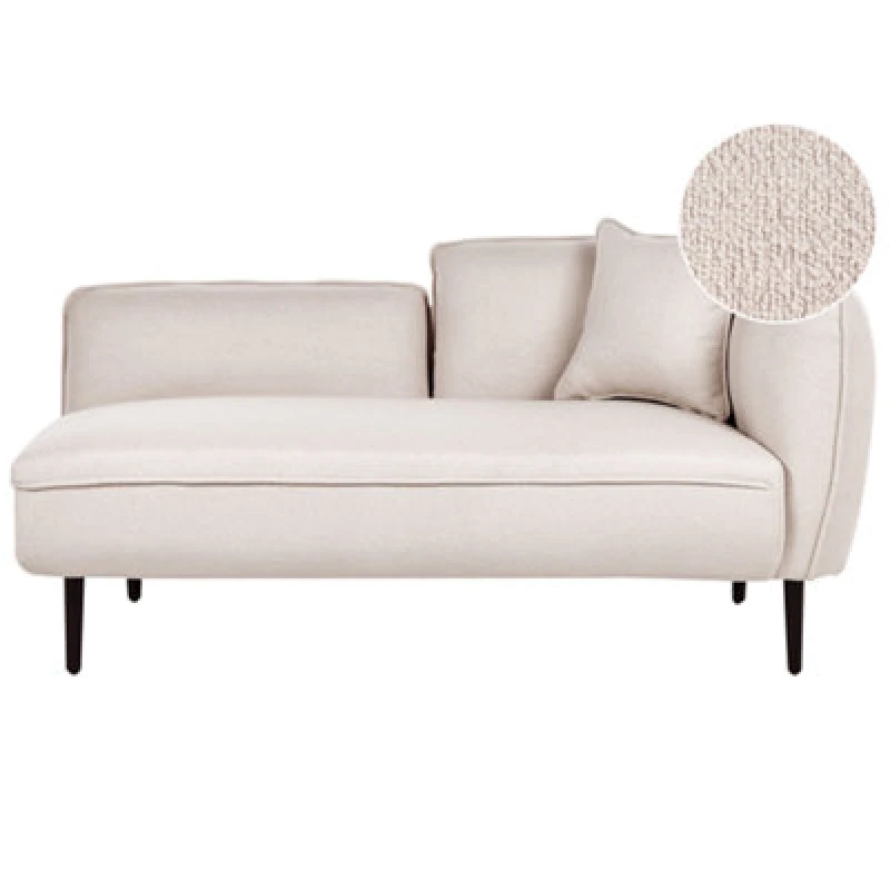 Image of Beliani Right-Hand Chaise Lounge Chevannes Boucle Light Beige