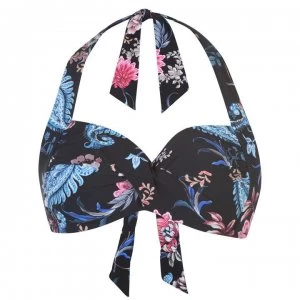 Image of Seafolly Water Garden Halter Neck Bikini Top Womens - BLACK