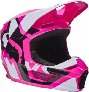 Image of Fox V1 Lux Motocross Helmet, black-white-pink, Size 2XL, black-white-pink, Size 2XL