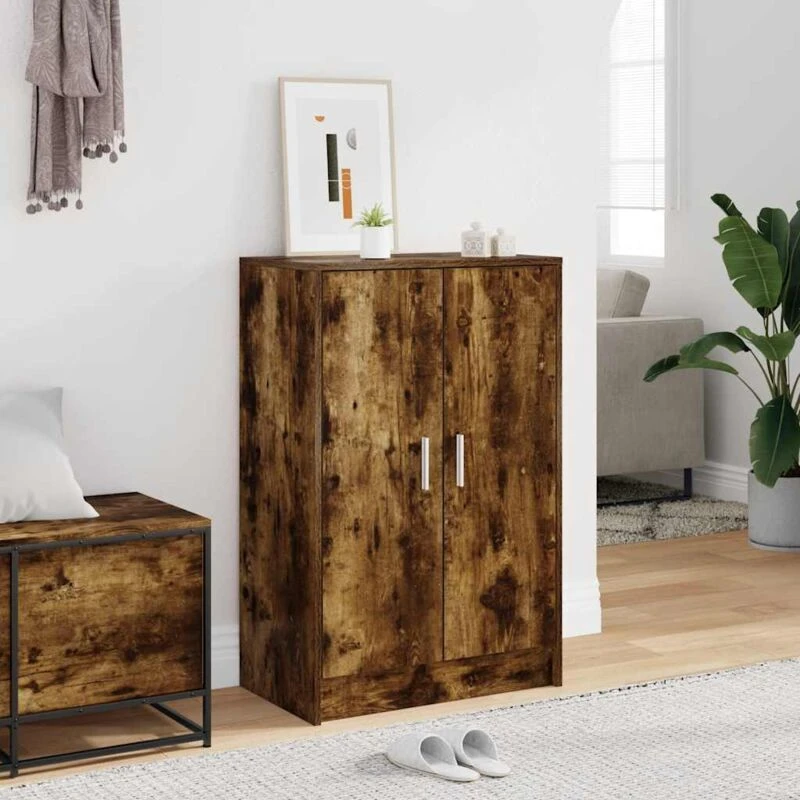 Image of VIDAXL Vidaxl - Shoe Cabinet Smoked Oak 60x35x92cm Engineered Wood 8720286956762