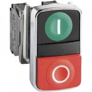 Image of Schneider Electric Harmony ZB4BA7120 Double head pushbutton Planar 2-button White, Black Push
