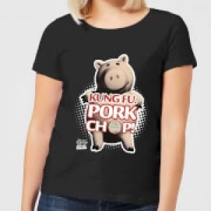 Toy Story Kung Fu Pork Chop Womens T-Shirt - Black