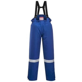 Image of Portwest - FR58RBRM - sz M FR Anti-Static Winter Salopettes - Royal Blue
