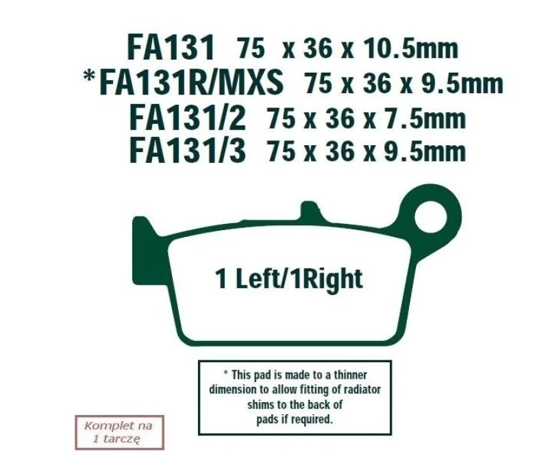 Image of EBC Brakes SFA131/2 Brake pad set Brake Pad Set,disc brake (402)