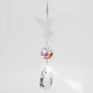 image of Crystal Hummingbird Metal Hanging Decoration