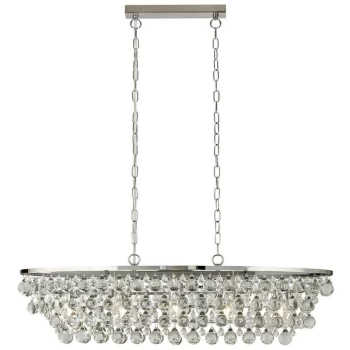 image of Searchlight MICHELLE - 5 Light Chrome Oval Ceiling Bar Pendant with Glass Balls