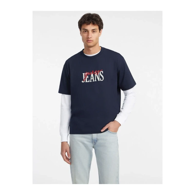 Image of Guess Oversized T-Shirt Guess Bleu Male S