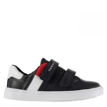 Image of Tommy Hilfiger Hook and Loop Logo Trainers - Blue 800