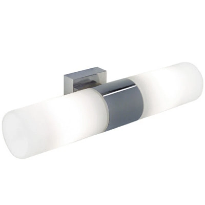 Image of Nordlux Tangens Bathroom Shower Double Wall Light in Chrome Silver unisex
