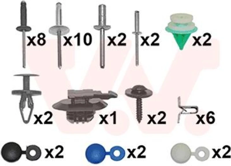 Image of VAN WEZEL Mounting Kit, bumper VAN WEZEL 4333794