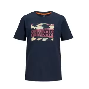 image of Jack Jones JORCAMERON TEE boys's Childrens T shirt in Blue - Sizes 11 years,13 years,15 years